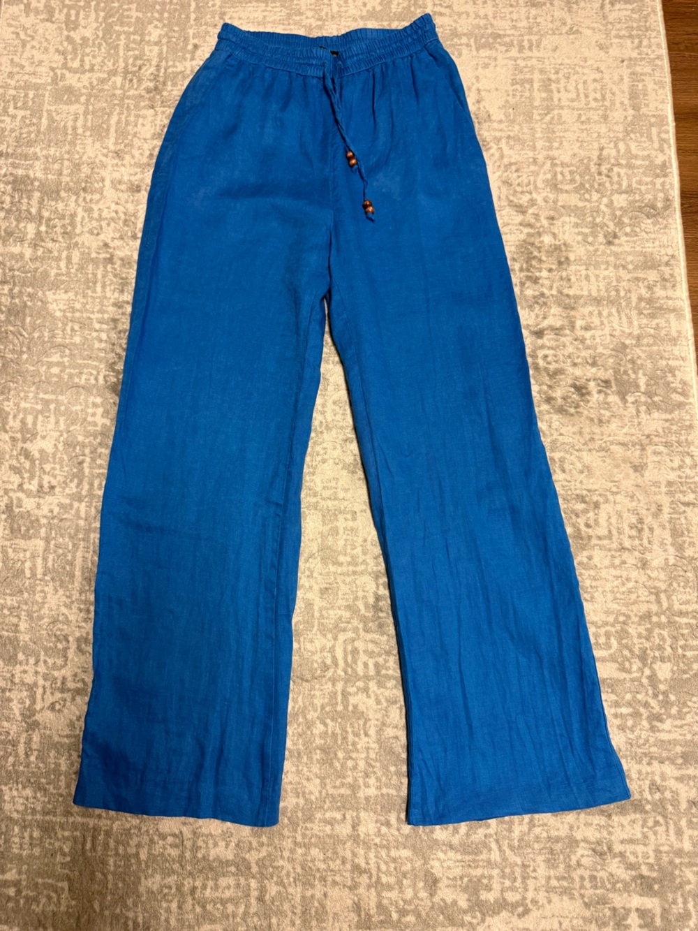 Zara Light Blue Textured Knit Pants